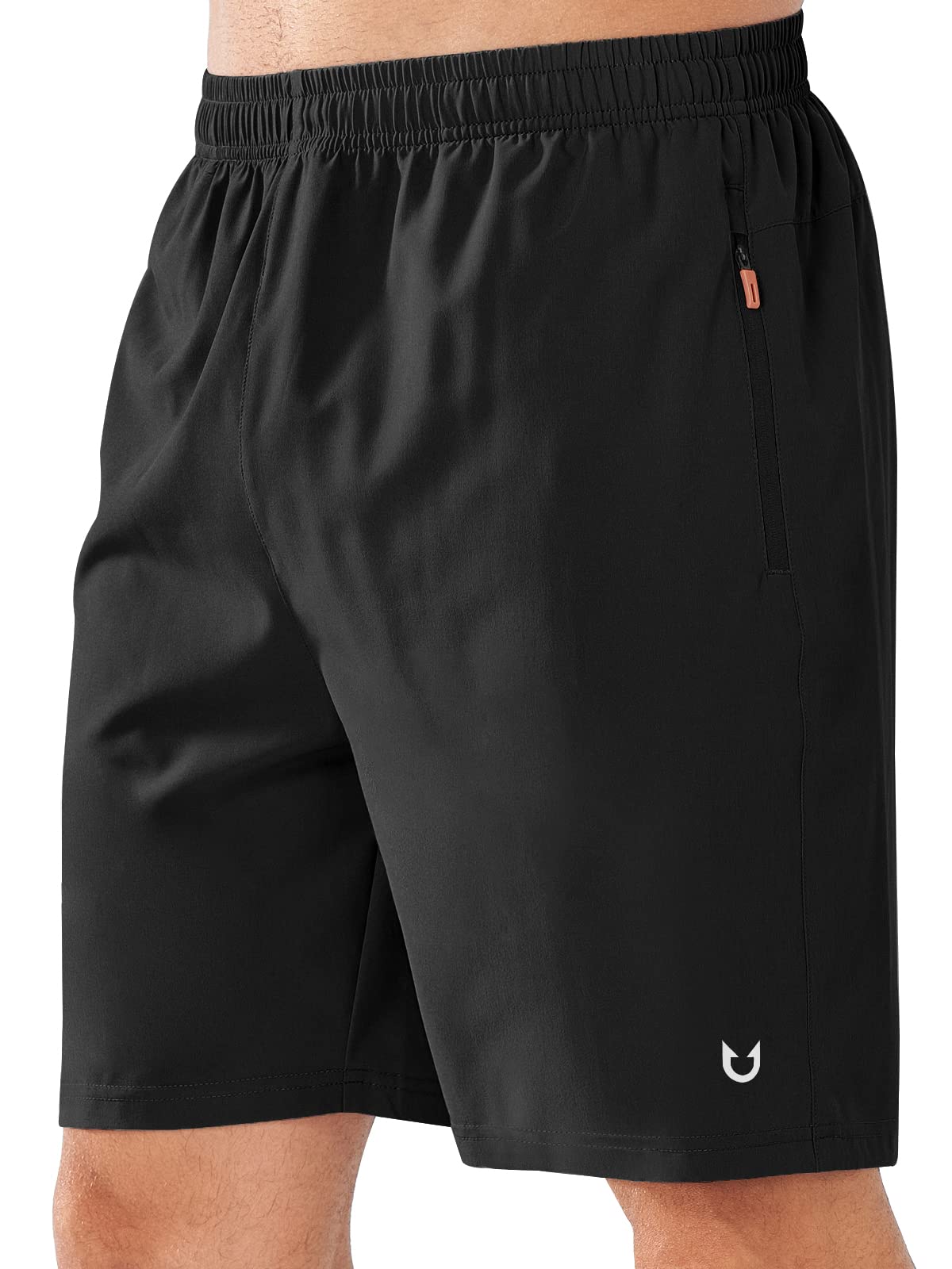 NORTHYARD Men's Athletic Running Shorts Quick Dry Workout Shorts Lightweight Sports Gym Basketball Shorts Hiking Exercise BLACK-7 inches L