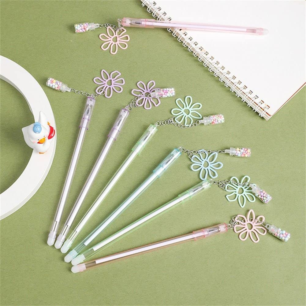 Gel Pen 1PC Pendant Pen Cute Drifting Bottle Bear Pendant Gel Pen Stationery Sweet Lovely Erasable Pen School Office Supplies(bear random 1pc)