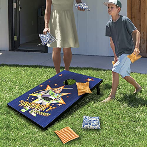 GoSports Disney Cornhole Set Regulation and Travel Size - Choose Between Mickey and Minnie and Toy Story