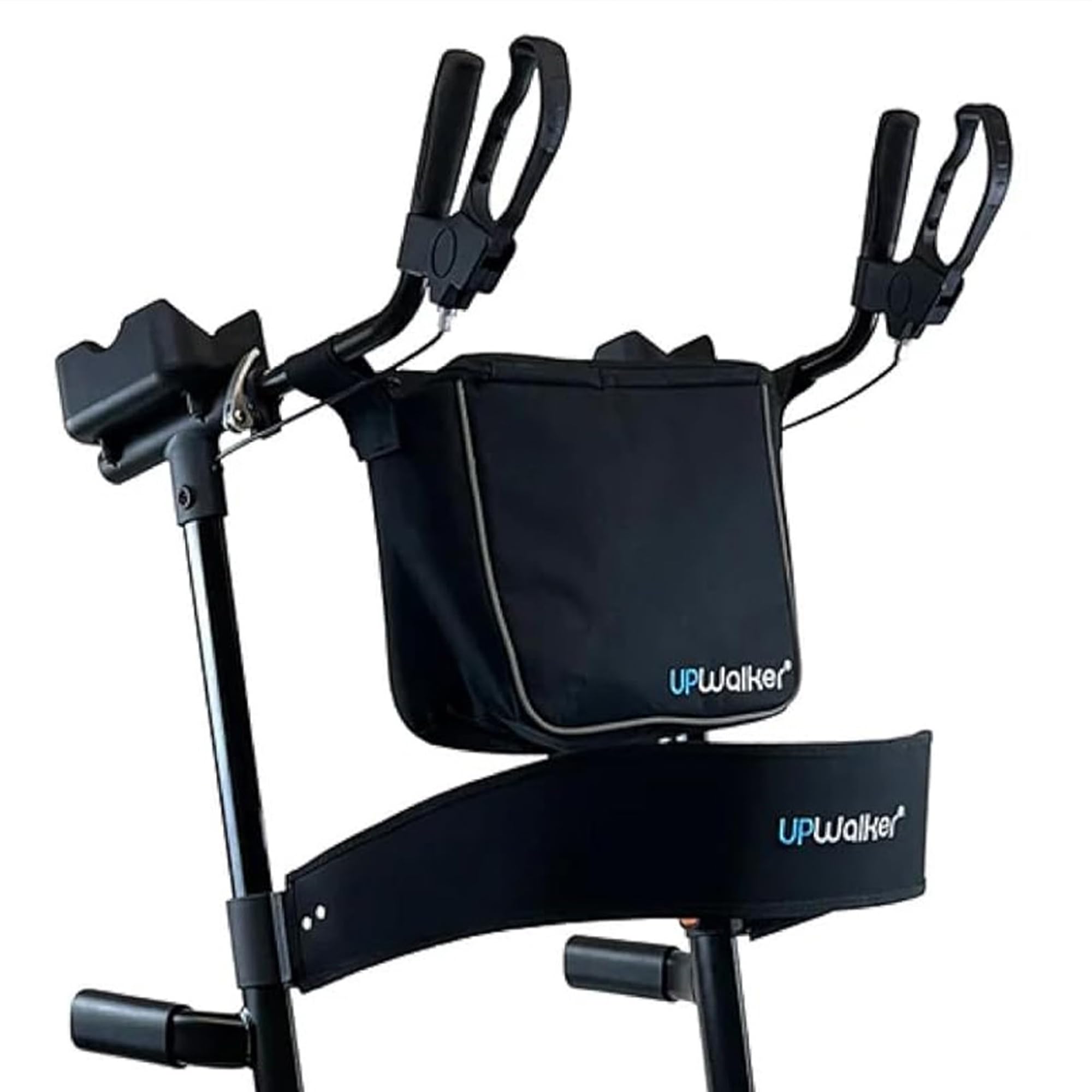 LifeWalker UPWalker EZ Lite Upright Walker for Adults & Seniors – Lightweight Adjustable Upright Rollator with Seat, Hand Brakes & Accessories