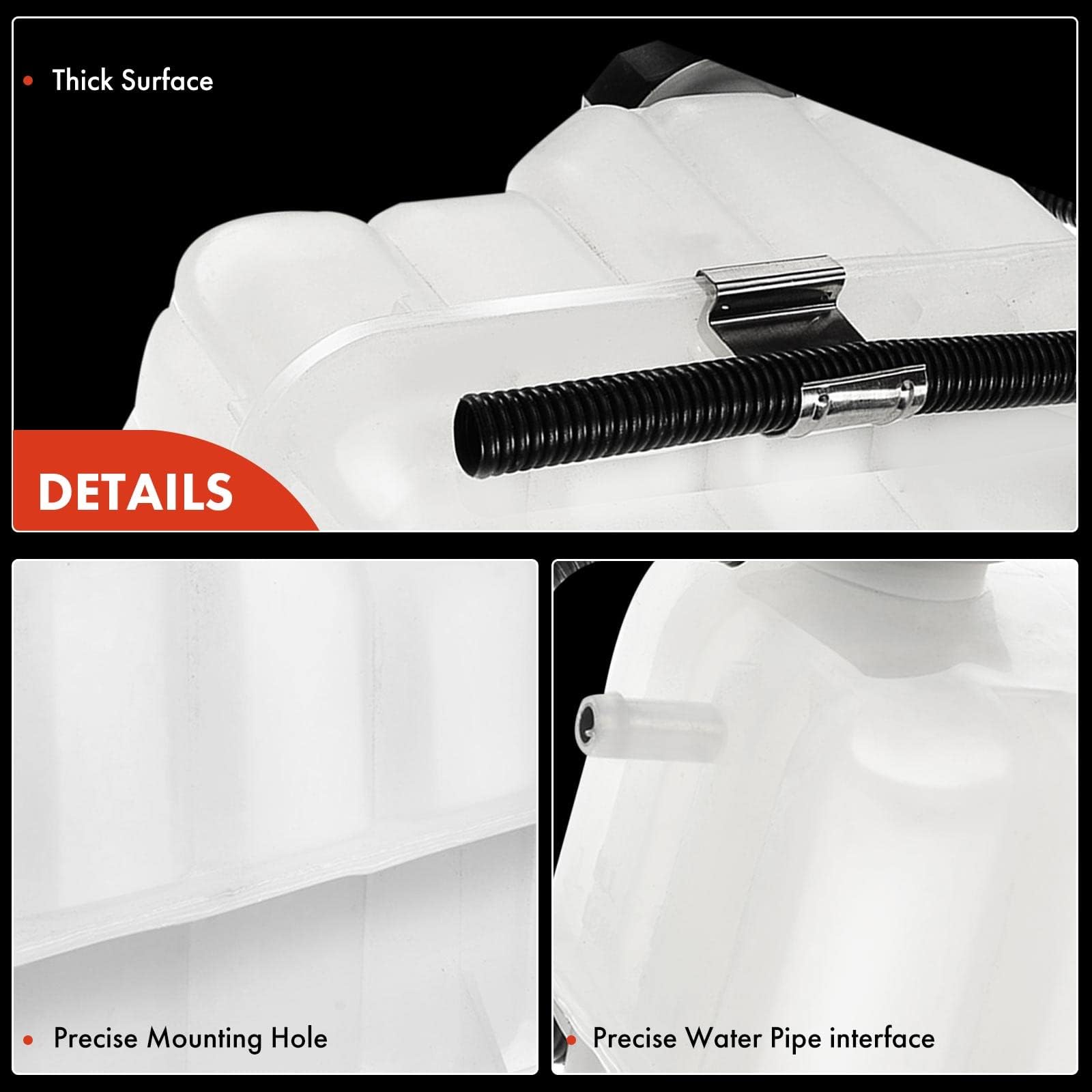 A-Premium Coolant Overflow Recovery Reservoir Tank [W/ Sensor & Cap] Compatible with Chevrolet Silverado 1500 2500 3500, Suburban, Tahoe & GMC Sierra, Yukon & Cadillac Escalade, Replace# 15203949