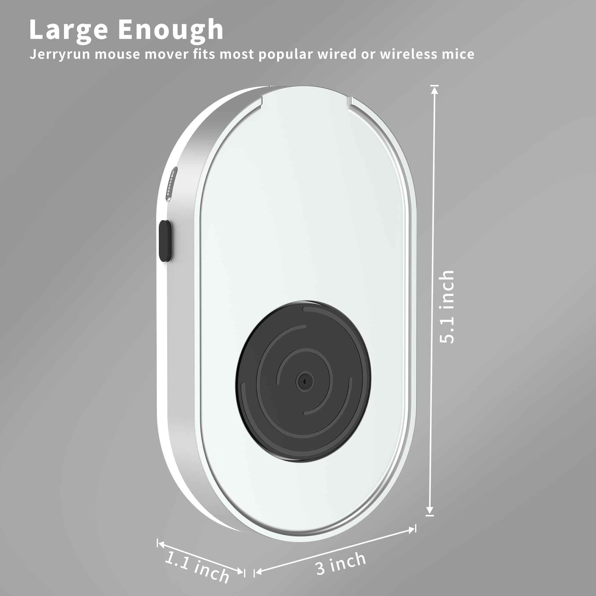 Jerryrun Mouse Jiggler, Undetectable Mouse Mover Device Wiggler Shaker with Drive Free USB Cable and USB Adapter, Physical Automatically Mouse Movement, Keep PC Screen Active, Silver