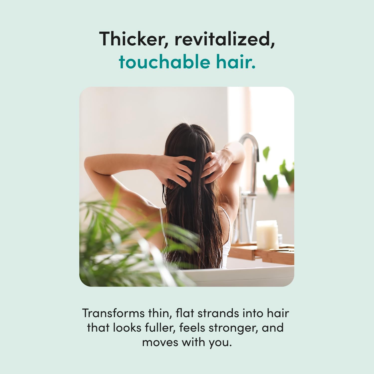 hers Triple Threat Shampoo & Conditioner Set - Biotin, Saw Palmetto, & Pumpkin Seed Oil Formula - Thickens & Hydrates - Color-Safe, Paraben-Free, Vegan - Napa Rose Scent - 6.4 Fl Oz, 2 Count