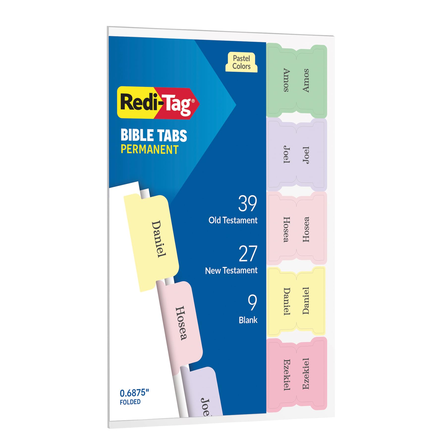 Redi-Tag Bible Tabs, Bible Tabs for Men and Women, Printed and Customizable Bible Labels, Bible Annotation Kit, Pastel Colors, 75 Pack (1002456)