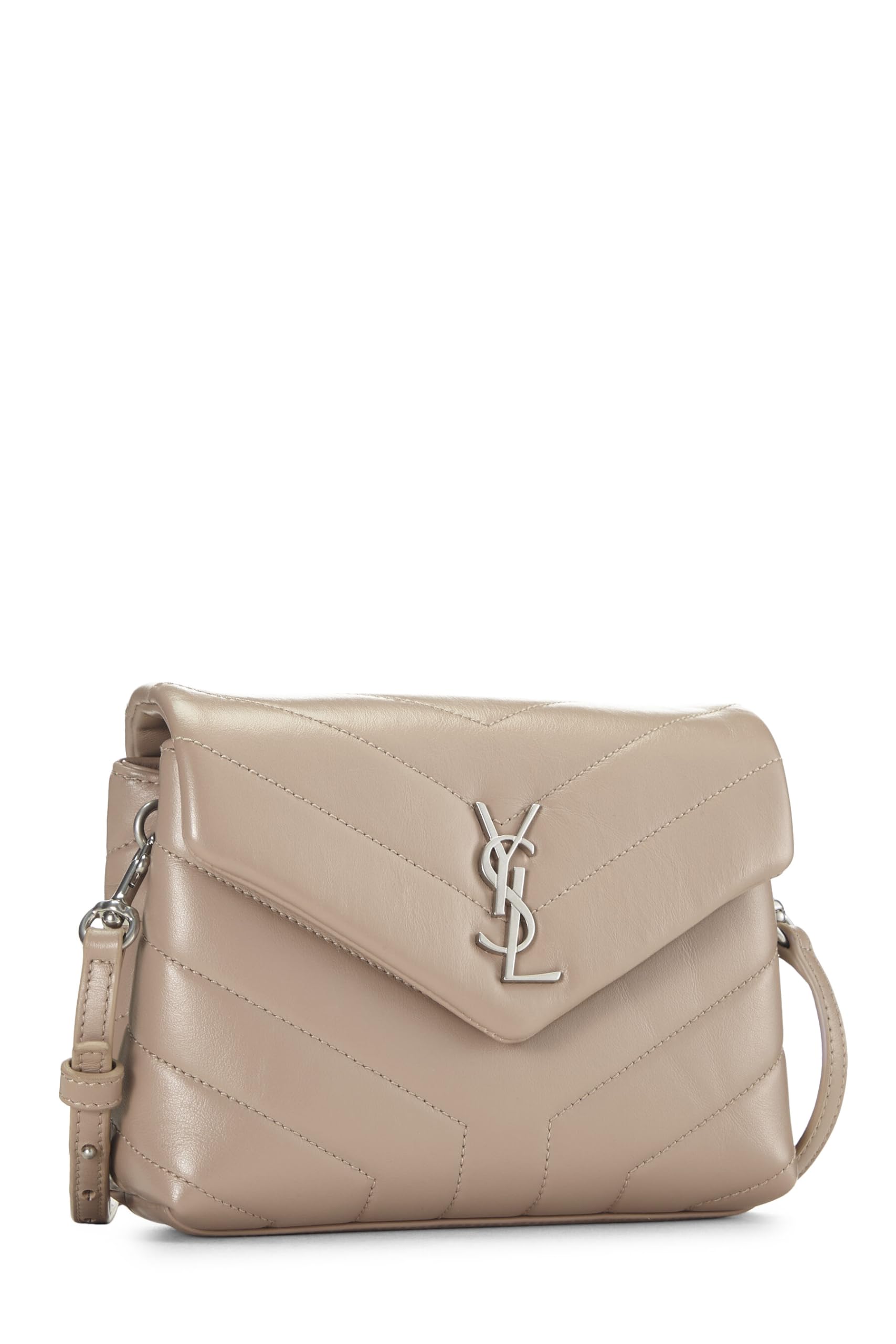 Yves Saint Laurent, Pre-Loved Beige Calfskin Leather Lou Lou Toy, Beige