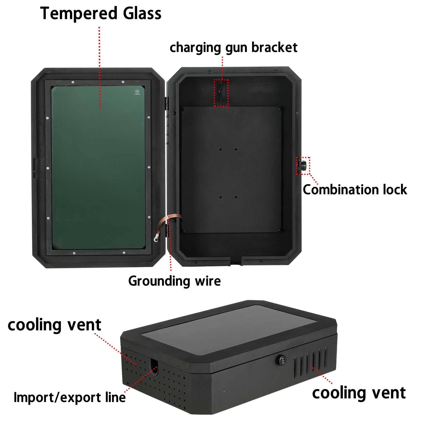 Jawjut Wall Charger Station Box Compatible with Tesla Gen 3 Indoor/Outdoor Cable Organizer Waterproof Dustproof