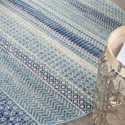 Nourison Home Passion Tribal Navy Blue 9' x 12' Area Rug, Easy Cleaning, Non Shedding, Bed Room, Living Room, Dining Room, Kitchen (9x12)