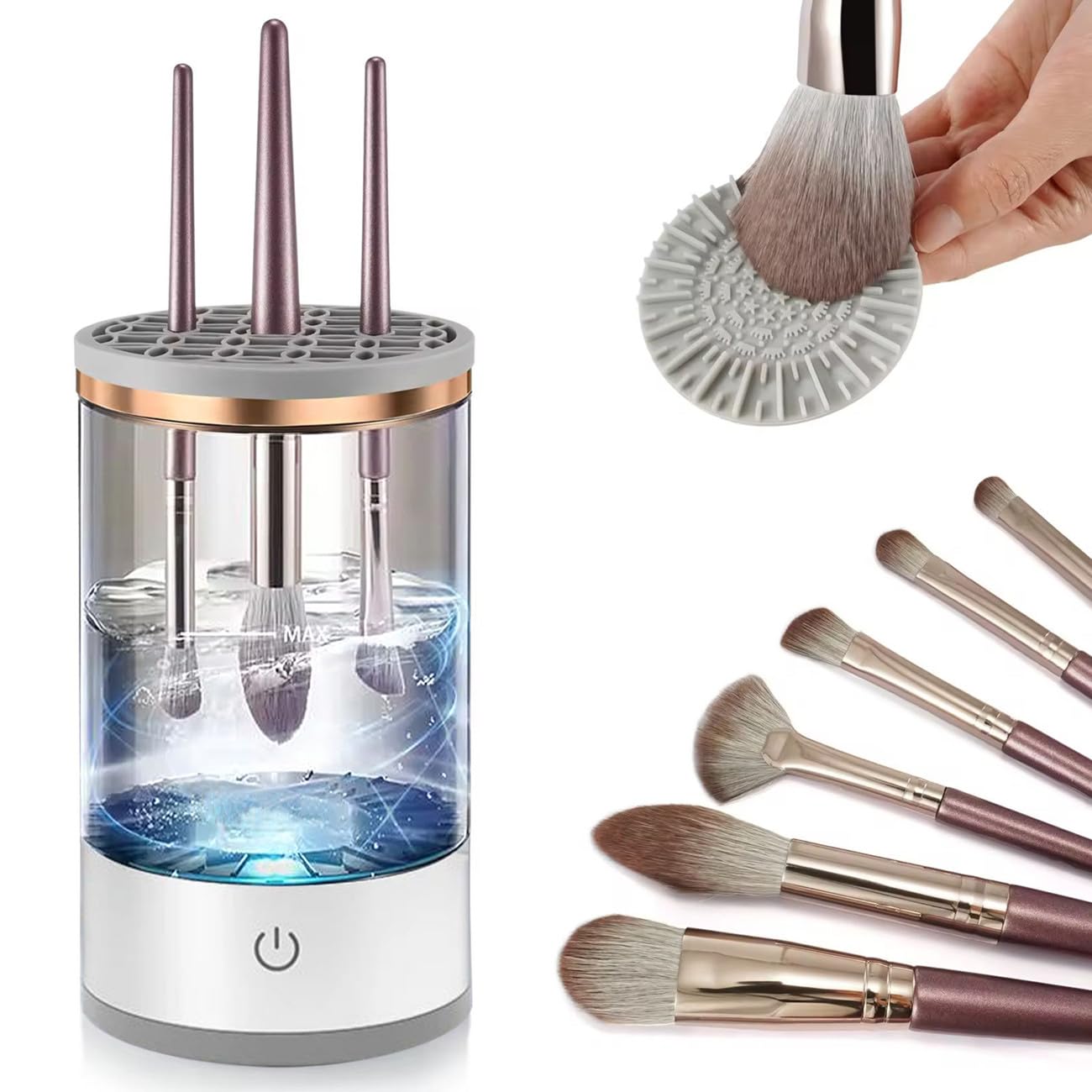 Portable Makeup Brush Cleaner,Electric Makeup Brush Cleaner Machine,Automatic Makeup Brush Cleaner,Spinning Makeup Brush Cleaner for All Type Makeup Brushes