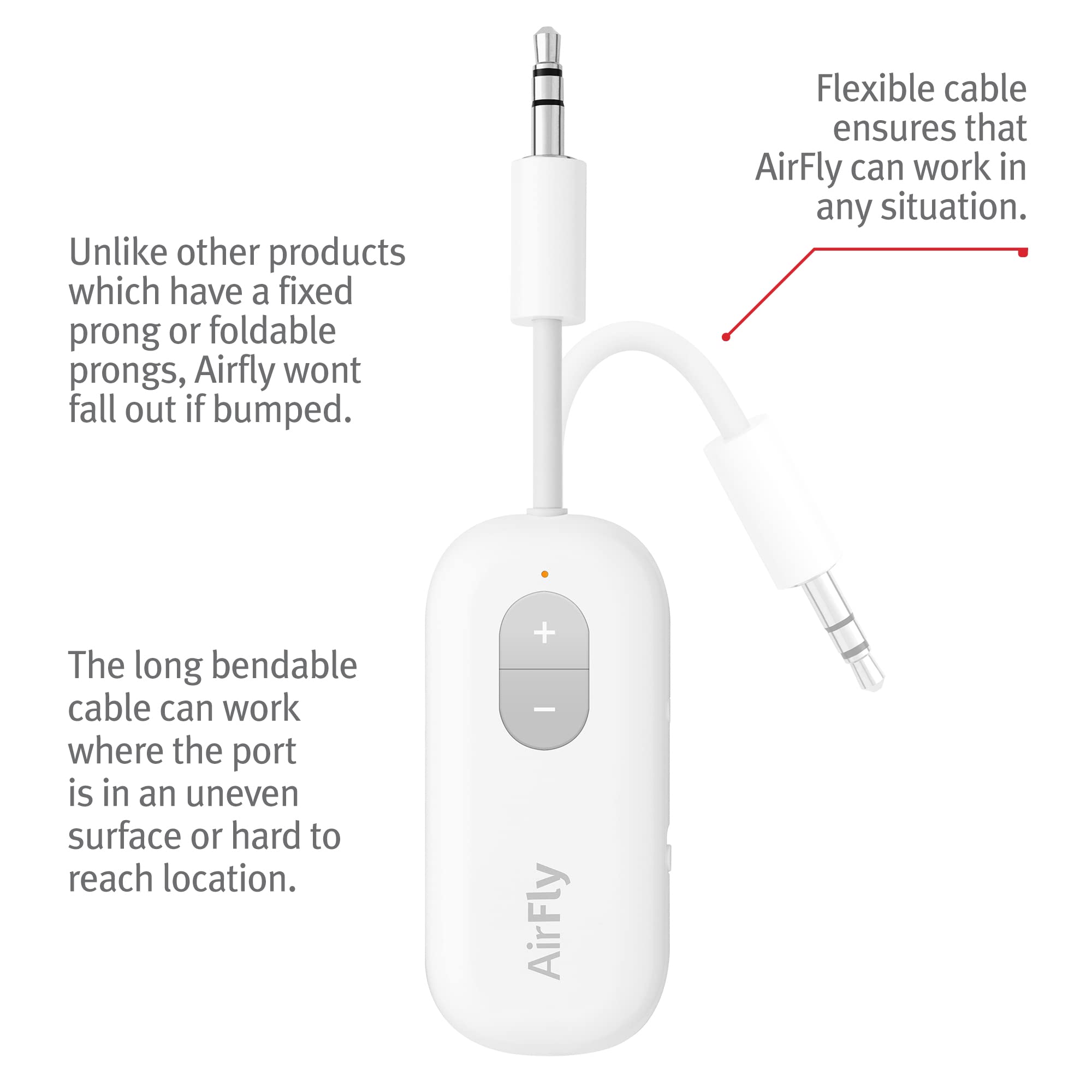 Twelve South AirFly SE Audio Streaming for TV/Airplane to Wireless Headphones – Wireless Adapter for AirPods, Airplane, Car, Gym, Home, Use with Any 3.5 mm Audio Jack