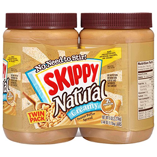 SKIPPY Natural Creamy Peanut Butter Spread Twin Pack 2-Pack, 5 LB