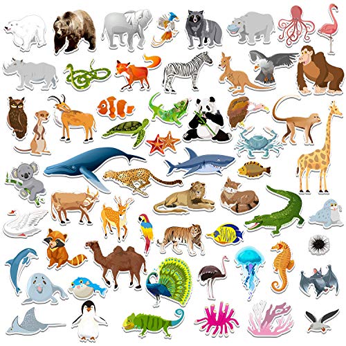 SpriteGru 59 PCS Zoo Animal Zoo Magnets for Toddlers Kids, Perfect Preschool Learning