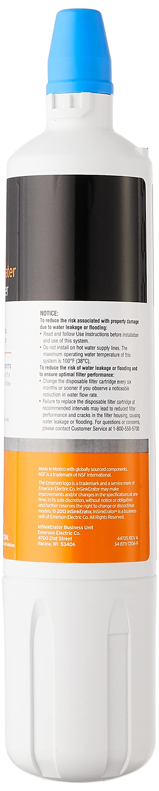 InSinkErator F-1000 Standard Instant Hot Dispenser Under-Sink Water Filter Replacement, 1 Count (Pack of 1), White