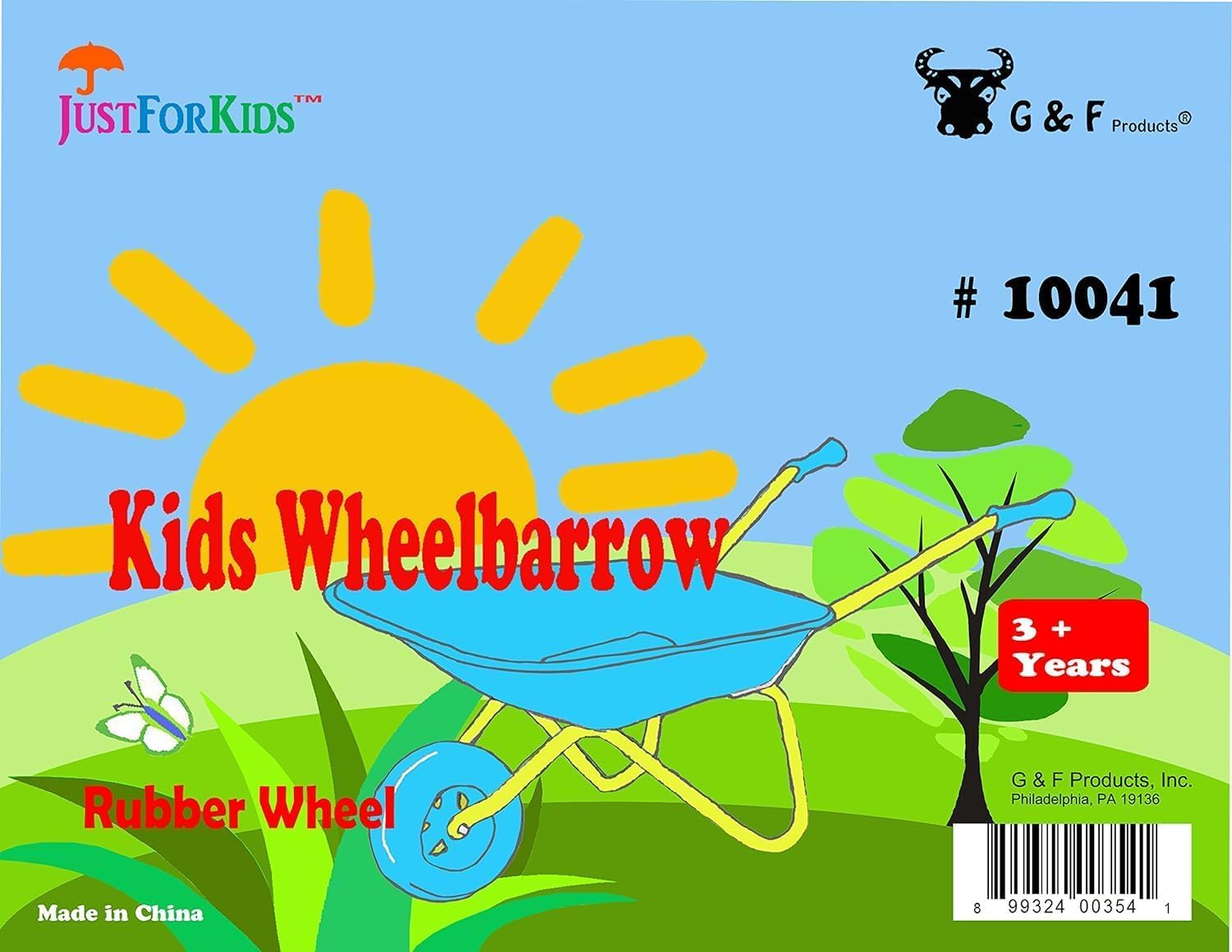 G & F Products Kids Metal Wheelbarrow – Child-Sized, Durable Metal Construction with Sturdy Wheel, Easy Assembly, Ideal for Outdoor Play, Gardening Fun, Backyard Activities & Toddler-Friendly Design