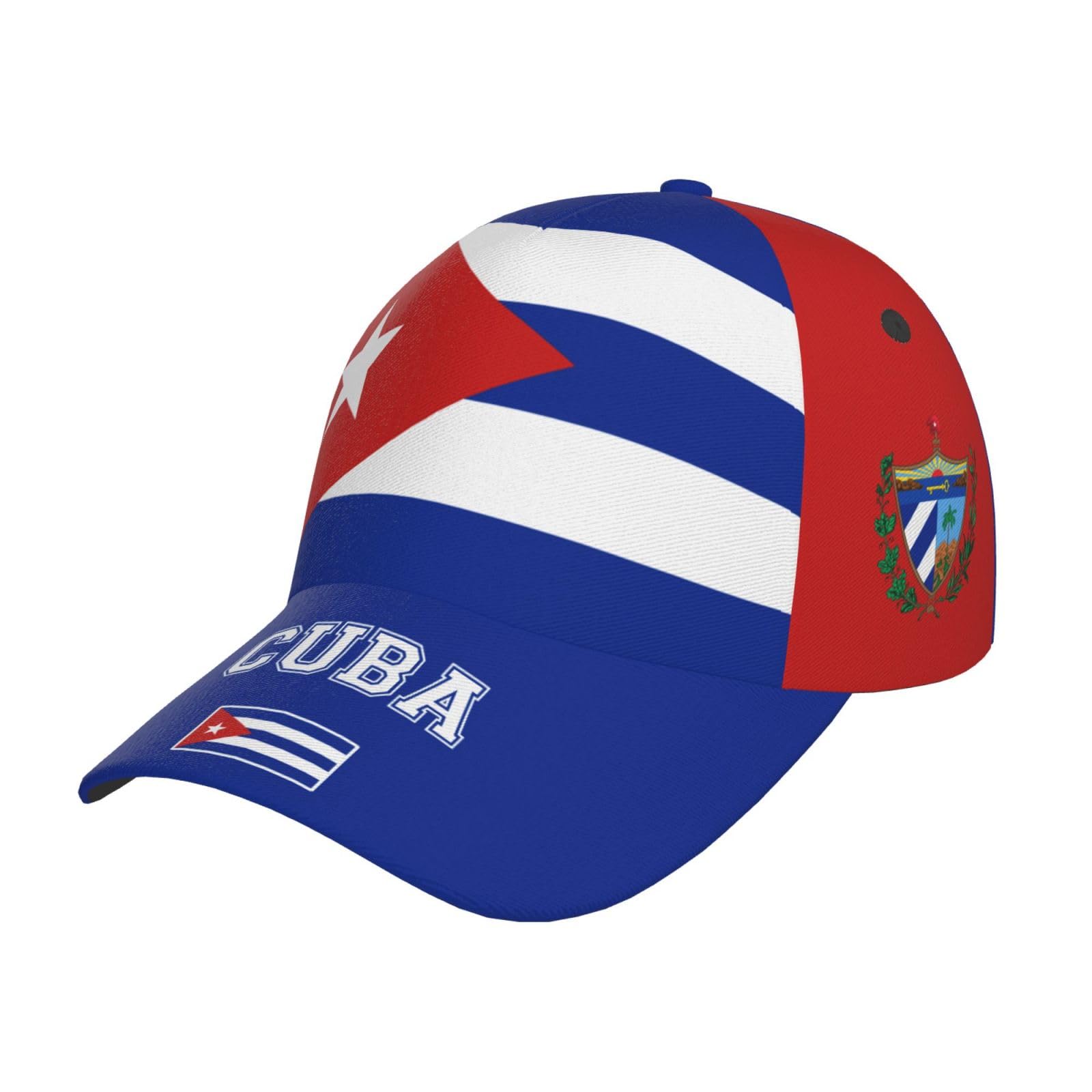 Cuba Flag Baseball Cap for Men Women, Fashion Flag of Hat Adjustable Sun Protection Visor Caps Trucker Hat Patriotic Dad Caps