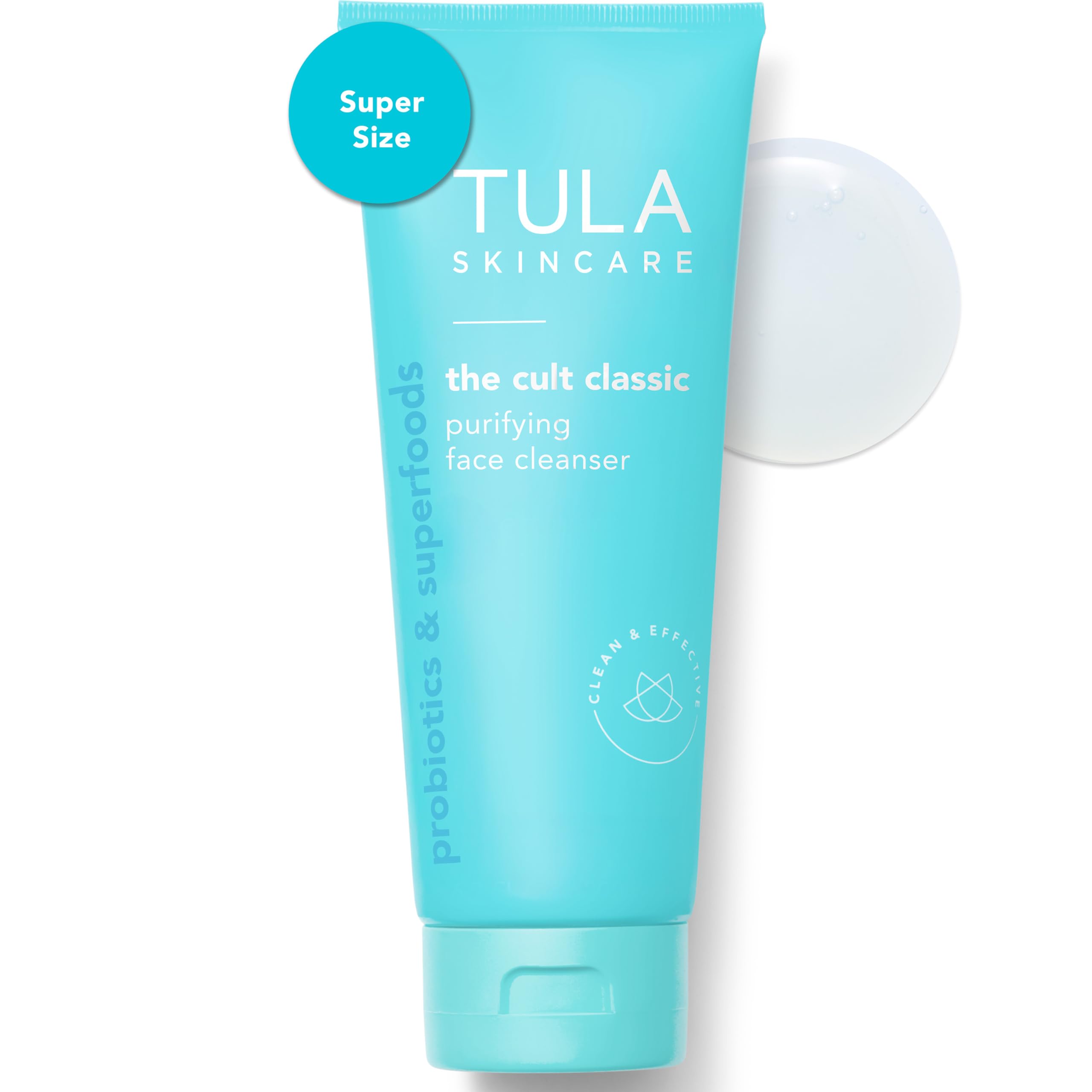 TULA Skin Care Cult Classic Purifying Face Cleanser - Supersize, Gentle and Effective Face Wash, Makeup Remover, Nourishing and Hydrating, 6.7 oz.