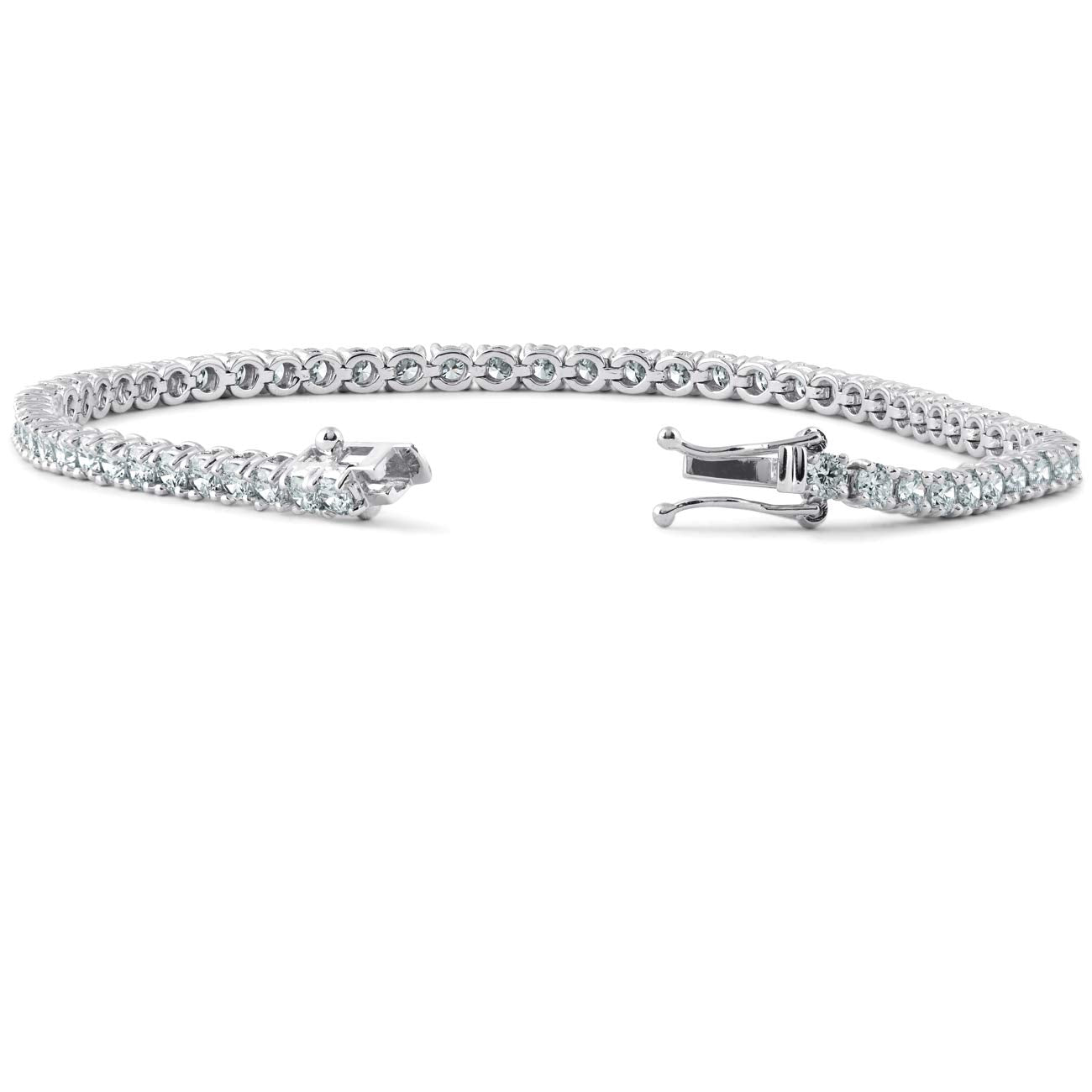 Pompeii3 14k White, Yellow, or Rose Gold 5ct T.W. Diamond Round-Cut Tennis Bracelet Women's 7"