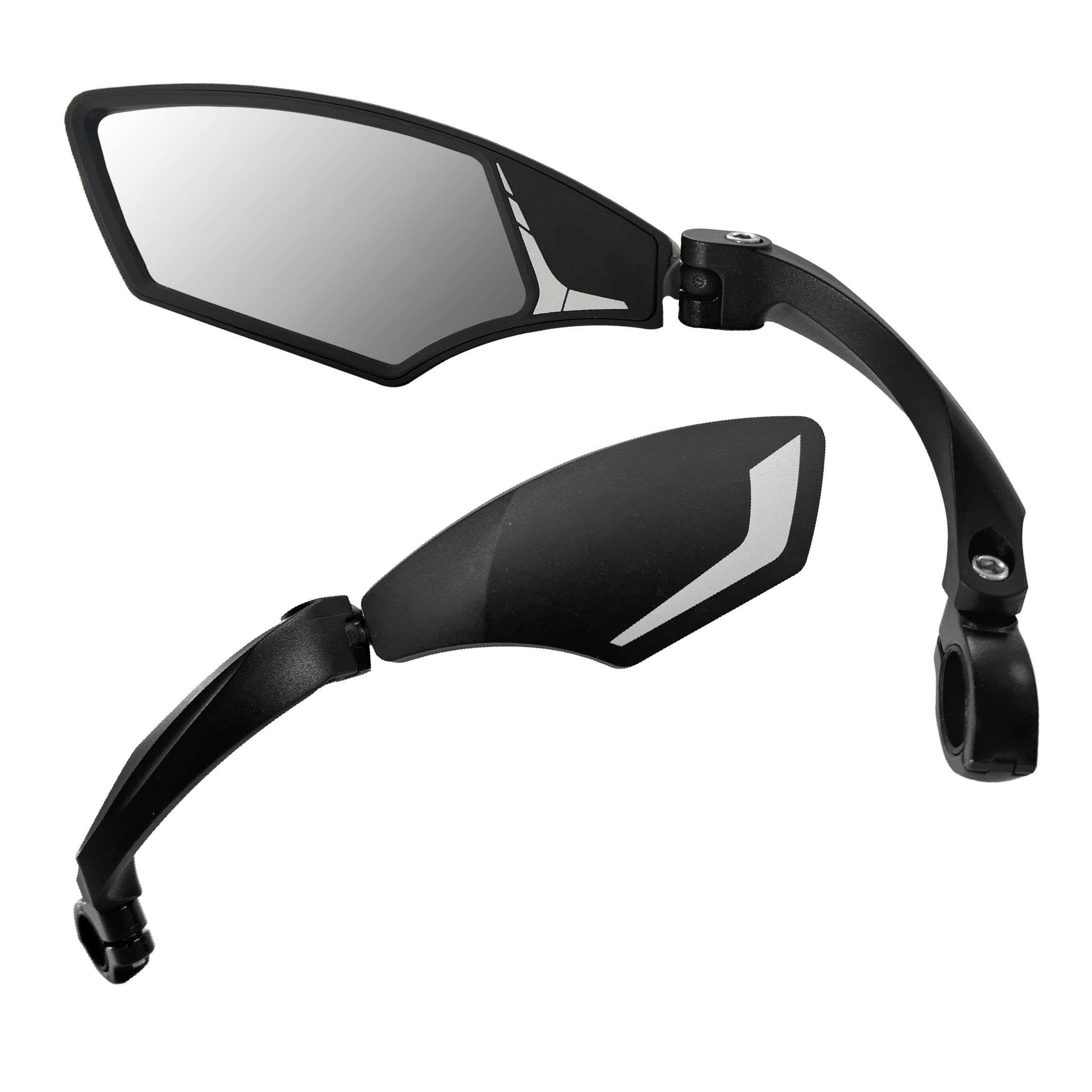 Hafny NEW Handlebar Bike Mirror, HD,Blast-resistant, E-bike Mirror, Glass Lens, HF-MR095 (Silver Left)