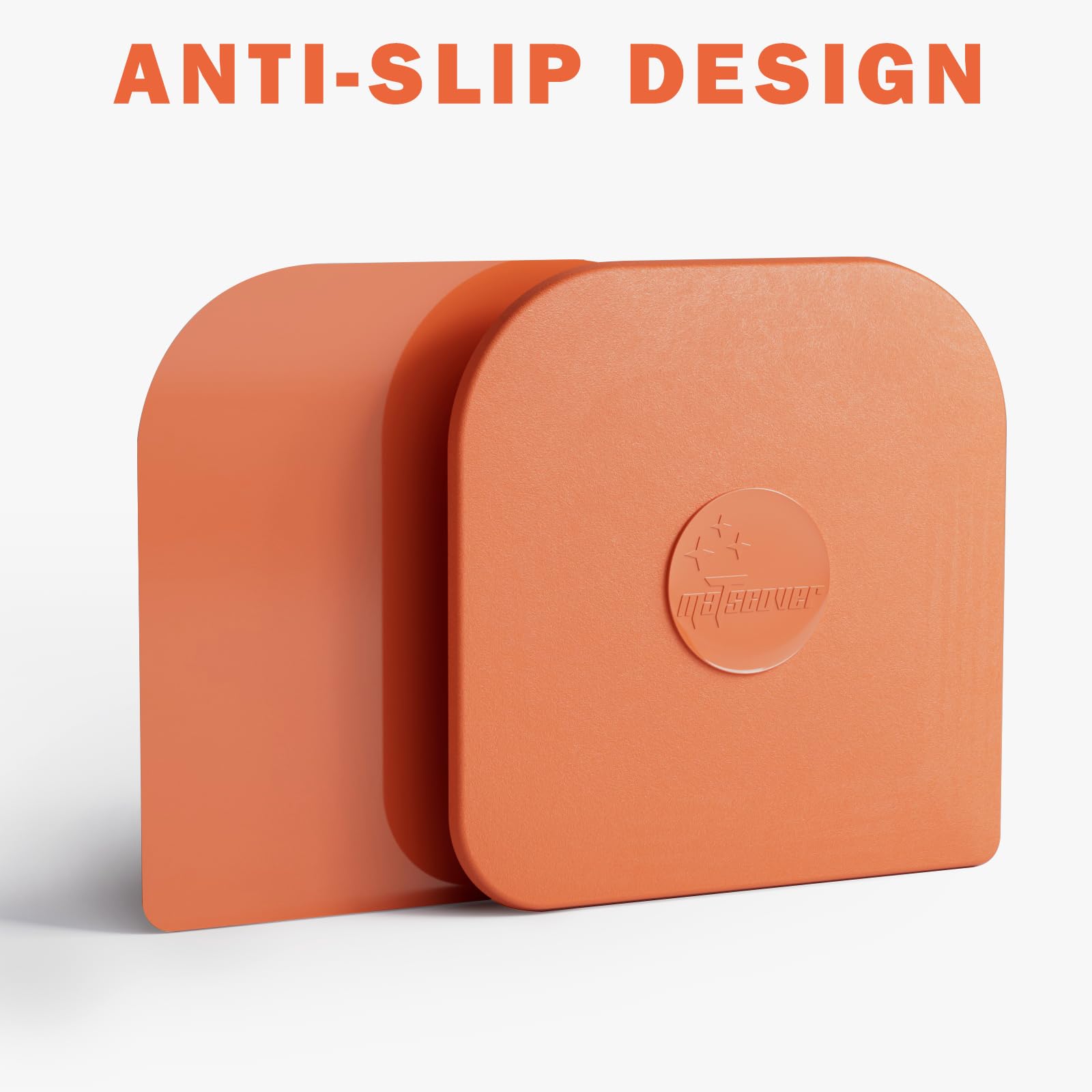 Pan Scraper, 5 Pcs Pot Scraper Plastic, Pot Scraper Non Scratch for Cast Iron, Pot and Pan Cleaning, Sturdy Scraper Kitchen Tool-Orange