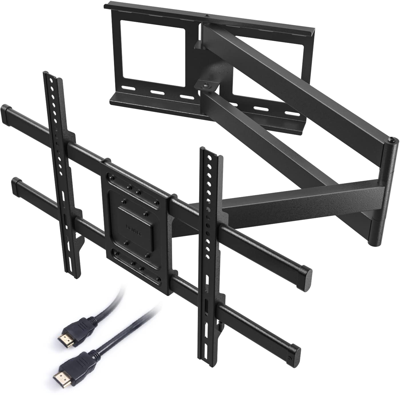 BONTEC TV Wall Mount with Extra Long Articulated Arm for 32-75 Inch TVs, Holds Up to 132lbs, Full Motion Dual Arm Long Reach TV Bracket with Tilt, Swivel, and Level Adjustment, Max VESA 600x400mm