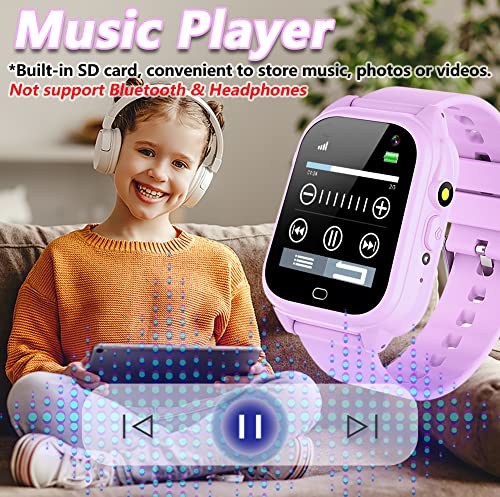 OVV Smart Watch for Kids Boys Girls Age 3-12 with Waterproof 26 Games 1.44'' Touch Screen HD Camera MP3 Player Video Recorder Pedometer Alarm Clock Calculator Torch Wrist Watch Children Learning Toys