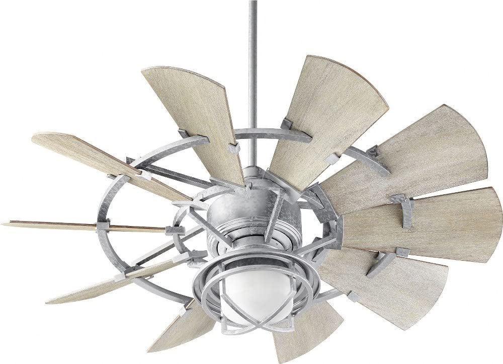 Quorum International 94410-86 I Windmill Collection 44 Inch Ten Blade Ceiling Fan - Oiled Bronze Finish I Six Speed Reversible Motor I Modern Contemporary Fixture I Light Fixture Adaptable