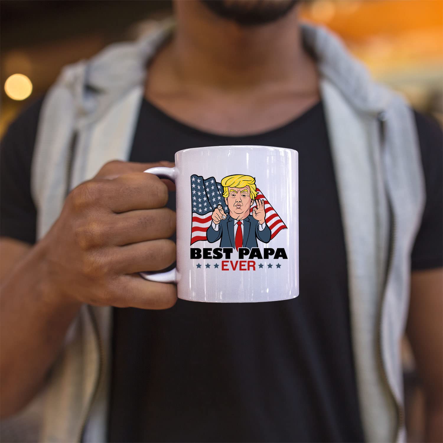 Veracco Best Papa Ever Trump Ceramic Coffee Mug