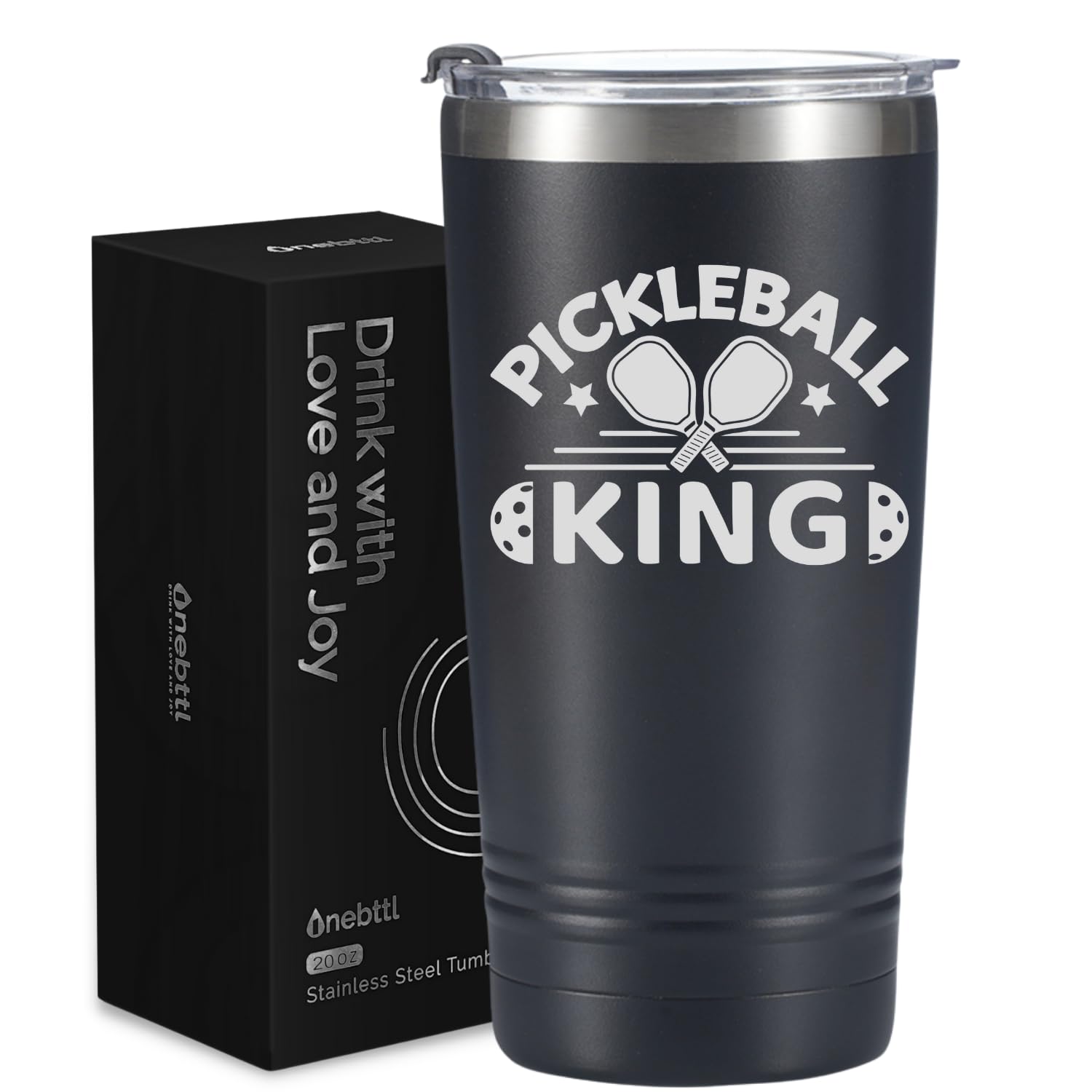 Onebttl Father's Day Gifts, Pickleball Gifts for Men, Pickleball Accessories, Insulated 20oz Stainless Steel Travel Tumbler, Pickleball King