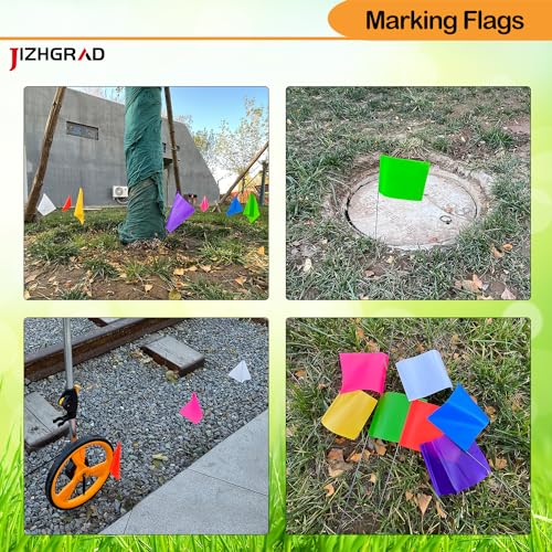 JIZHGRAD Blue Marking Flags, 20 Pack Marker Flags, 15x4x5 Inch Lawn Flags, Boundary Flags Dog Training Flags for Yard Flags, Invisible Fence Flags, Survey Flags, Landscape Flags, Sprinkler Flags,