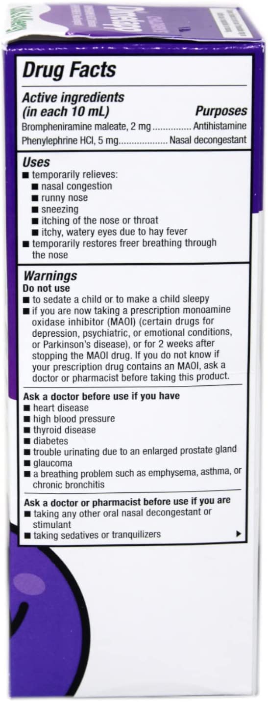 Children’s Dimetapp® Cold & Allergy Liquid – Grape Flavor, Alcohol-Free, 8 fl oz - 3 Pack