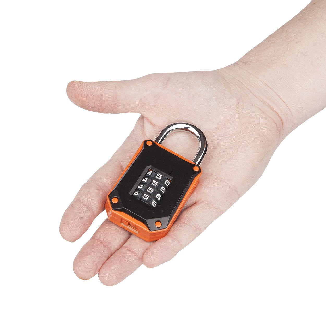FortLocks 2 Pack Orange 4-Digit Combination Lock - Heavy Duty, Waterproof, Resettable