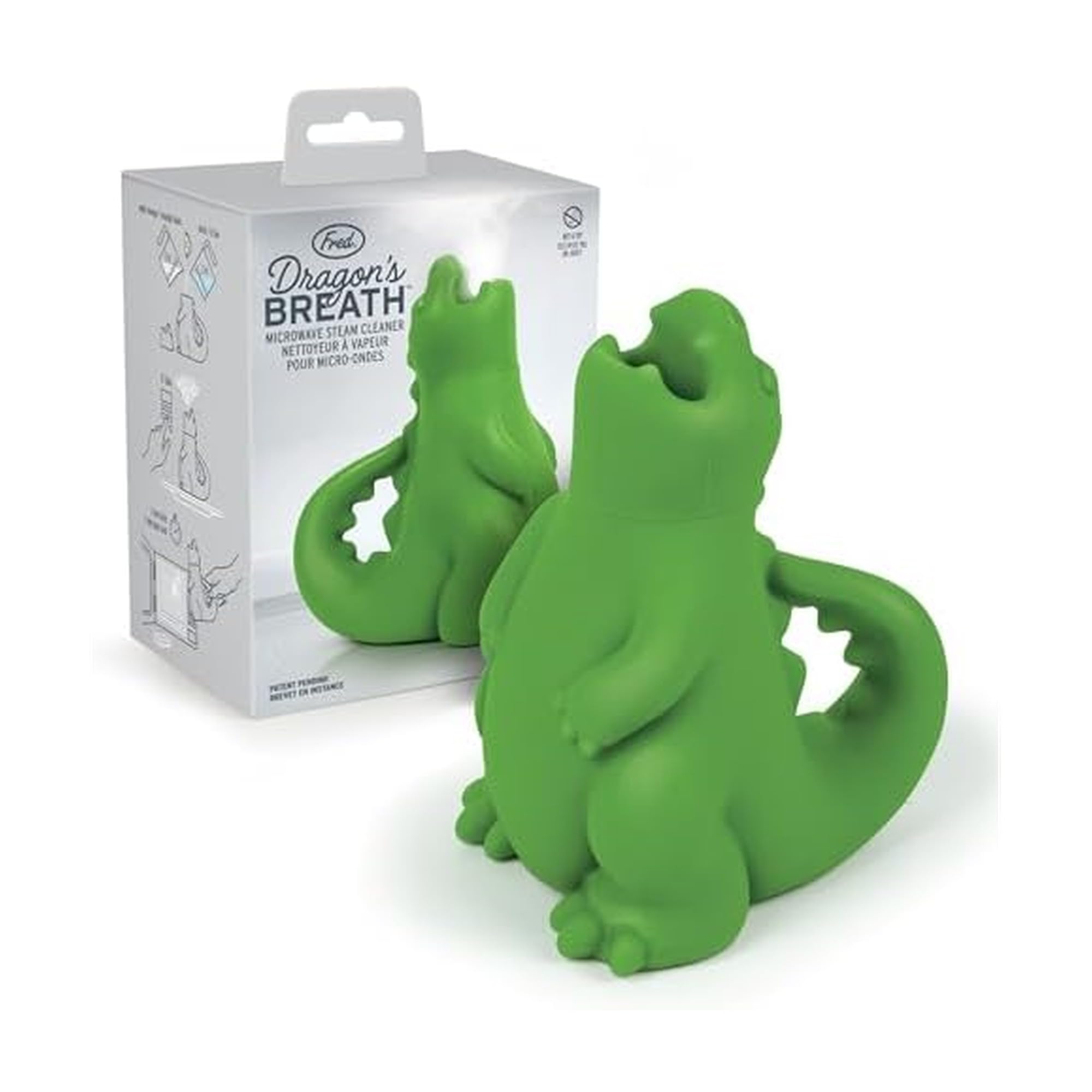 Genuine Fred DRAGON'S BREATH Microwave Steam Cleaner, BPA-Free Silicone Dragon Design, Easy to Use, Reduces Cleaning Time, Dishwasher Safe, Fun and Effective Kitchen Gadget