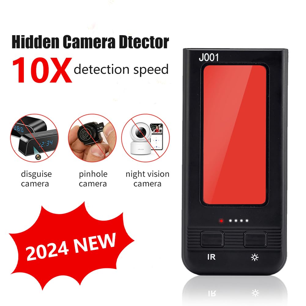 Hidden Camera Detectors J001, Camera Detector Spy Camera Finder, Hidden Bug and Camera Detector, Portable Pocket Size to Find Pinhole Camera in Hotels,AirBnB. 10X Detection Speed Spy Camera Detector