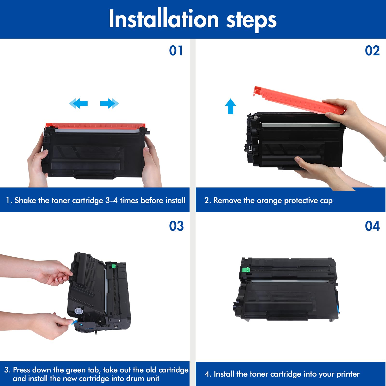 TN820 TN850 Toner Cartridge Black: TN 820 Toner Replacement for Brother TN-820 HL-L6200DW MFC-L5850DW MFC-L5900DW MFC-L5700DW HL-L5100DN Printer Ink, 2-Pack
