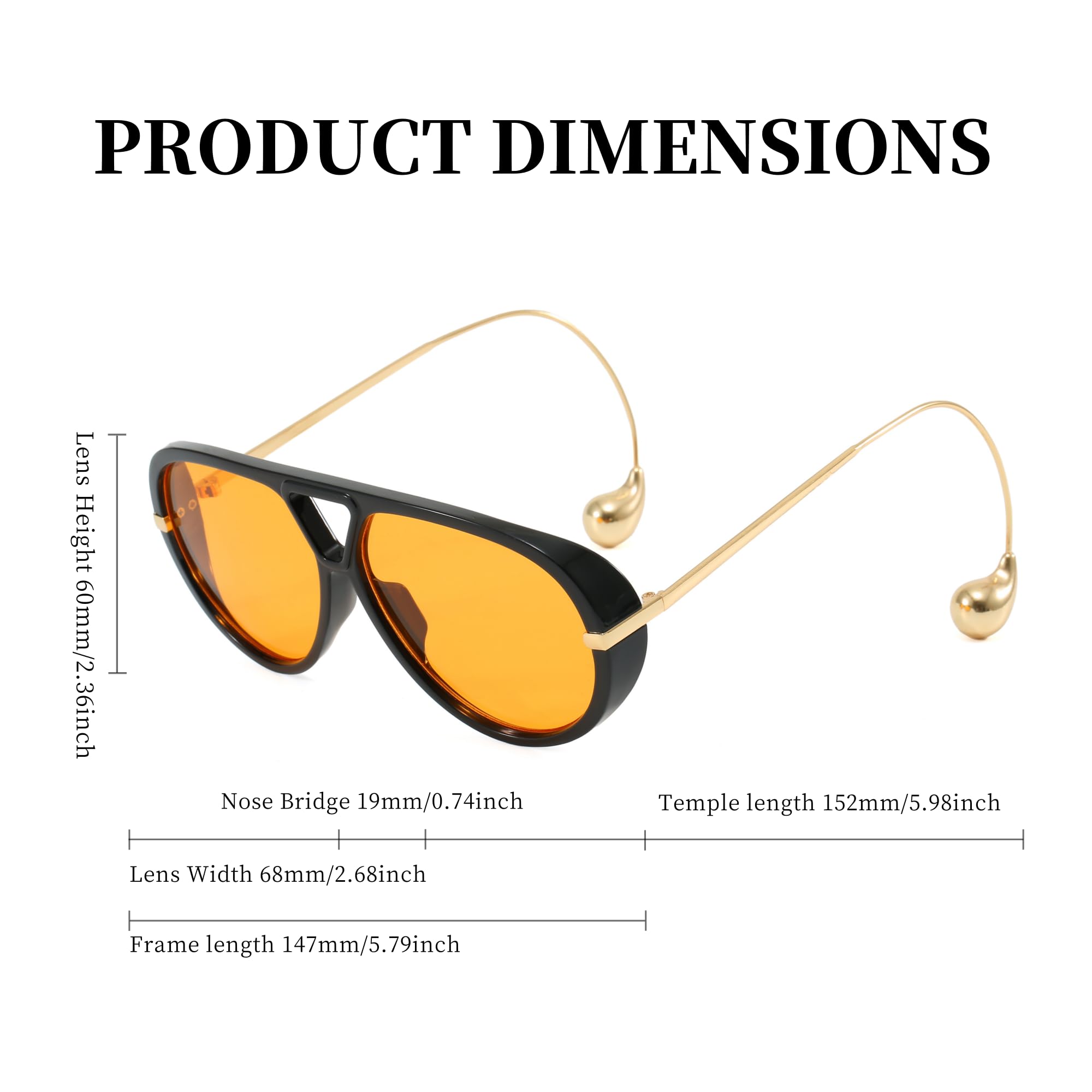 BOBUXLIIN Oversized Womens Aviator Sunglasses Retro Big Large Sunglasses for Women UV Protection Trendy Ladies Shades 2025