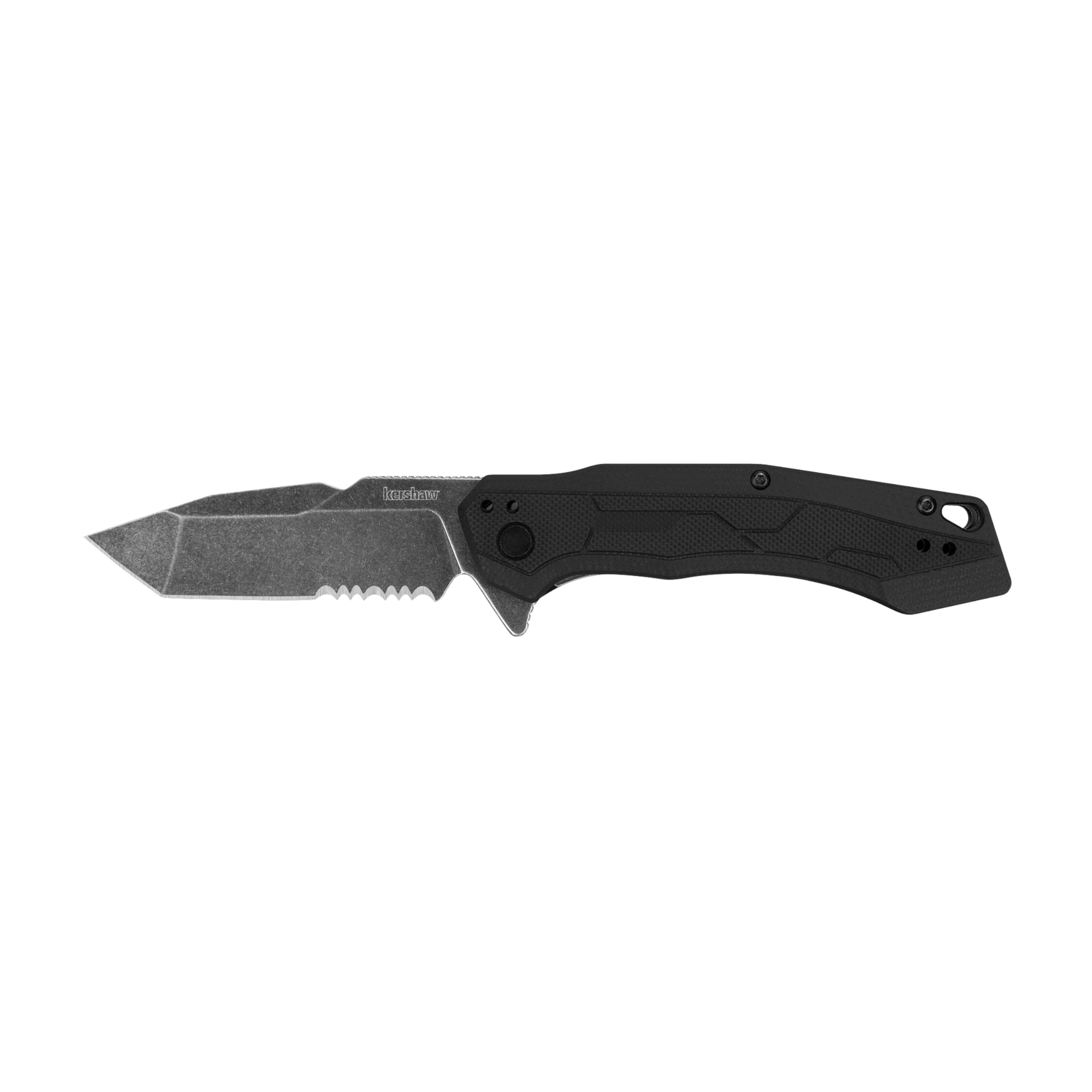 Kershaw Analyst Tanto Pocket Knife, 3.25" 8Cr13MoV Steel Blade, assisted opening, Liner Lock Folder EDC,Black