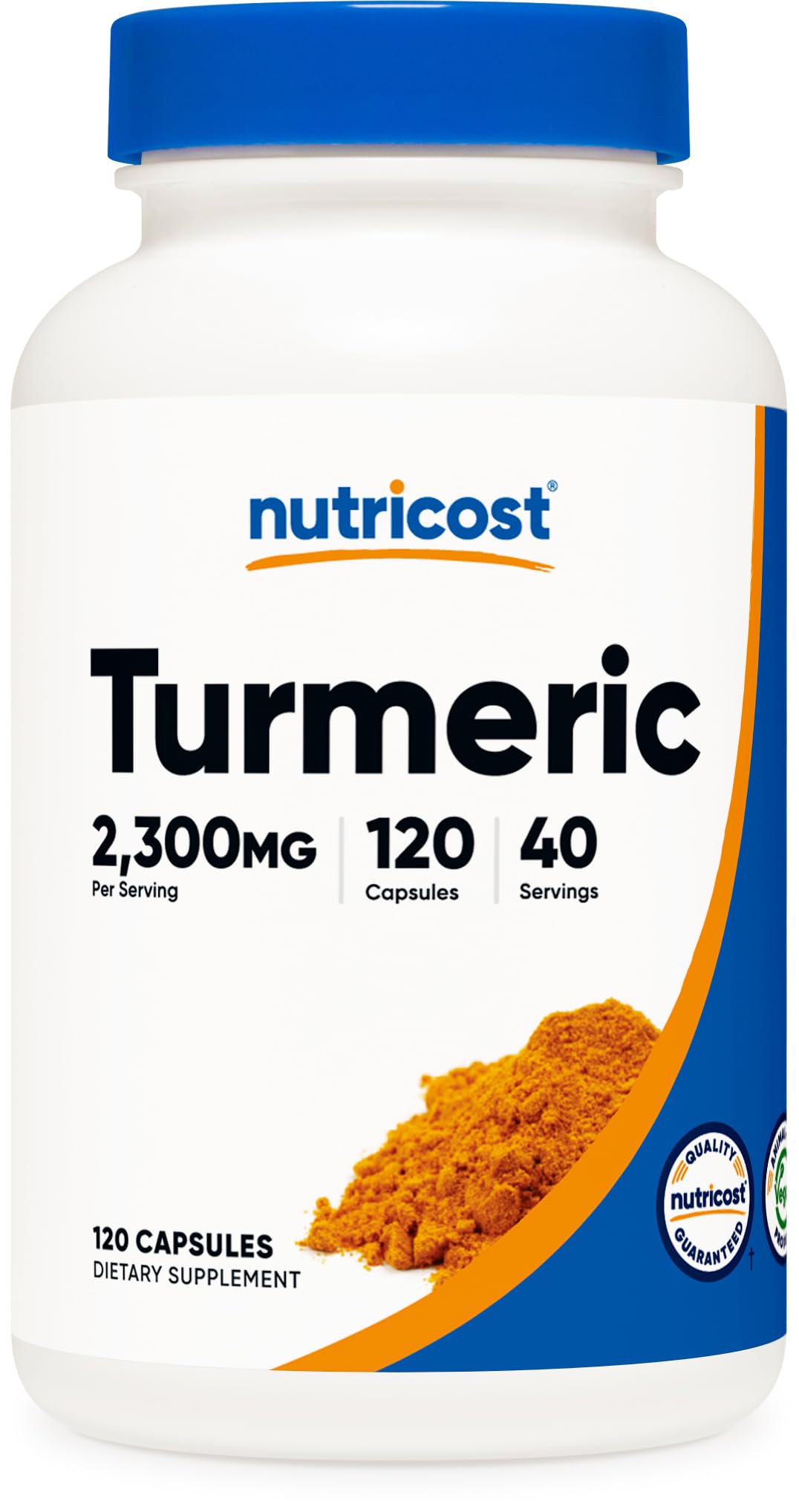 Nutricost Turmeric Curcumin with BioPerine and 95% Curcuminoids, 2300mg, 120 Capsules, Veggie Capsules, 767mg Per Cap, 40 Servings, Gluten Free, Non-GMO