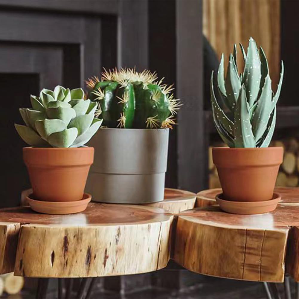 KOAMLY 6Pcs 5incn Plant Nursery pots, Mini Planter with Drain, Succulent Seedling Planter, use with Indoor, windowsill, Terra Cotta red Flower pots Wedding Decoration Best Gift for Aunts (5)