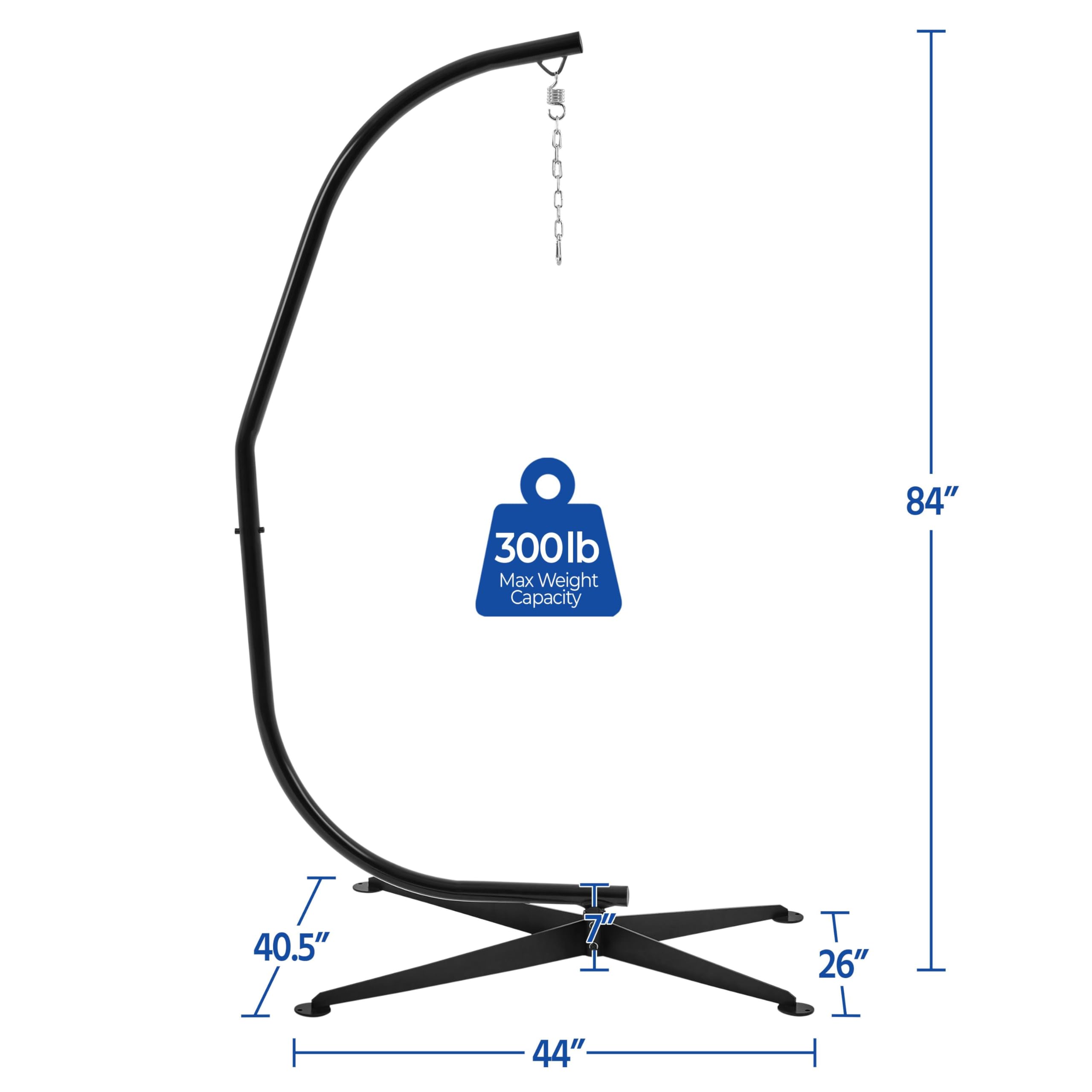 Yaheetech Hammock Chair Stand, C-Stand for Hanging Hammock Chair w/Buckle & S-Shaped Hook - Free Rotation C-Stand Hammock Stand for Hanging Chairs, Swings, Max.Weight Capacity 300Lb