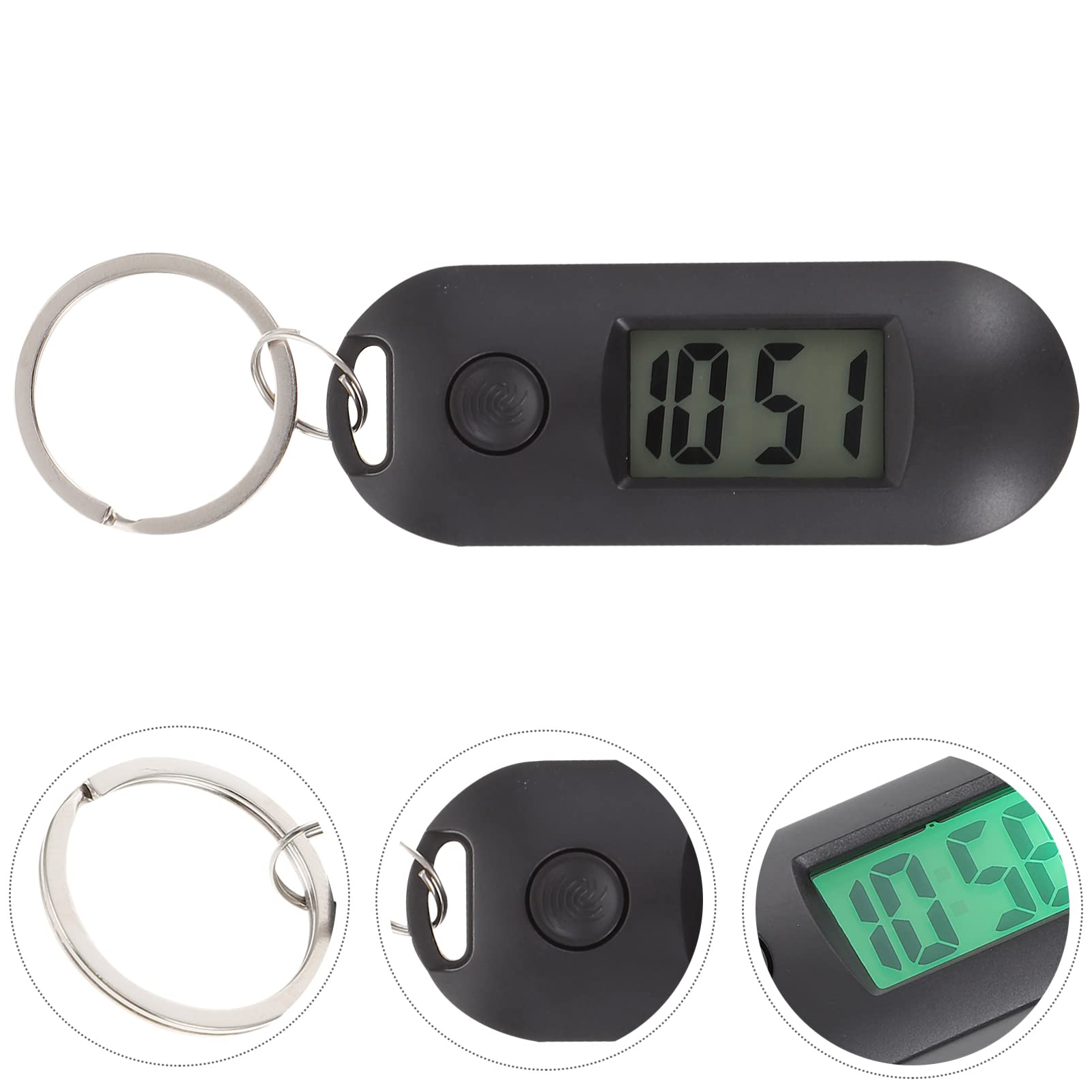 Hemobllo Keychain Pocket Watch - Digital Keychain Watch Clip on Watch Small Pocket Watch Digital Pocket Watch with Key Ring