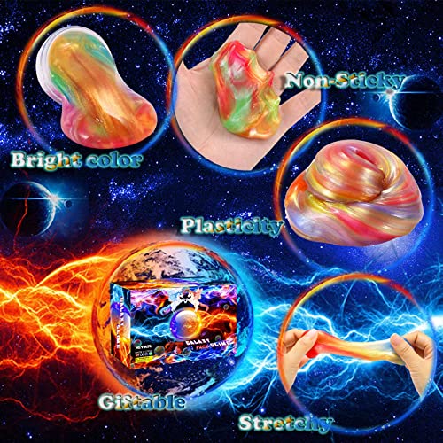 MiVRIU Ball Slime Party Favors 24 Pack, Super Soft and Scented Galaxy Slime for Girls Boys, Gift Idea for Kids Goodie Bag Stuffers, Space Party Favors, Easter Stocking Stuffers
