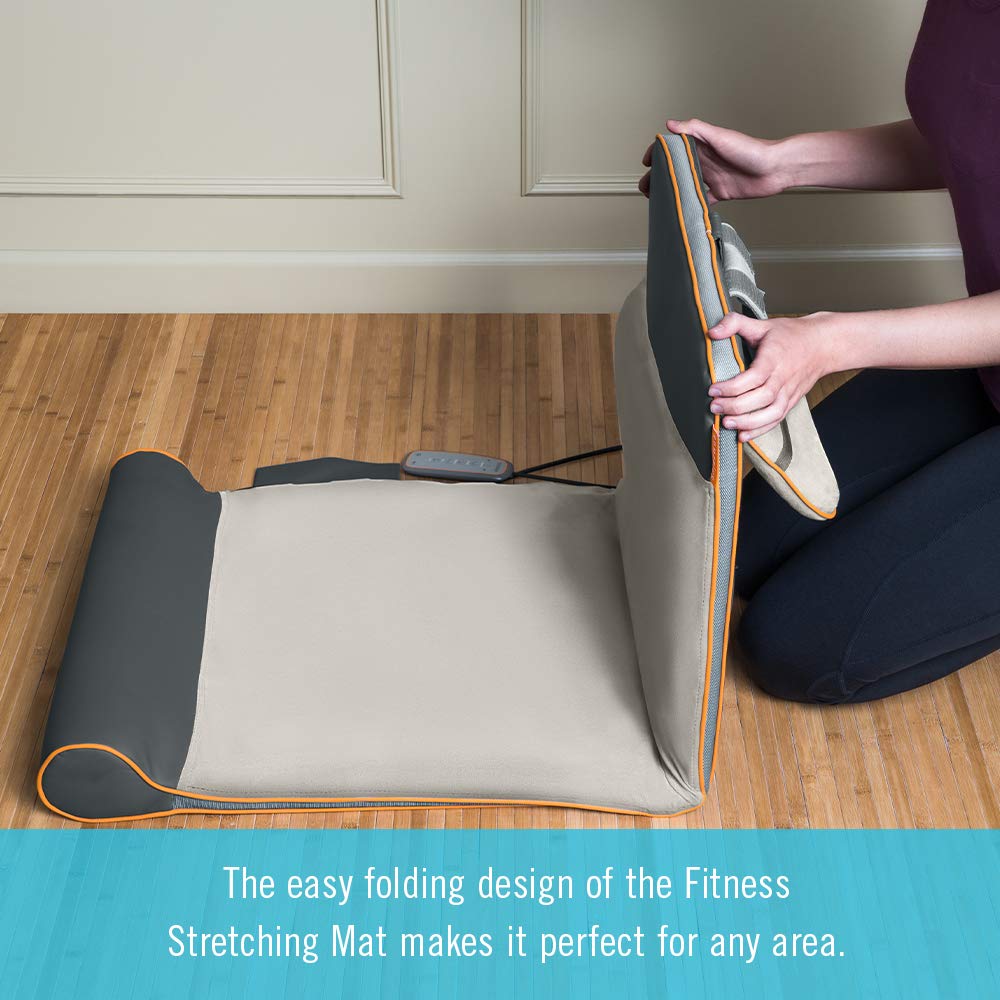 Homedics Yoga Fitness Back and Lumbar Stretching Mat with Air Compression and 3 Levels of Intensisty, Silver