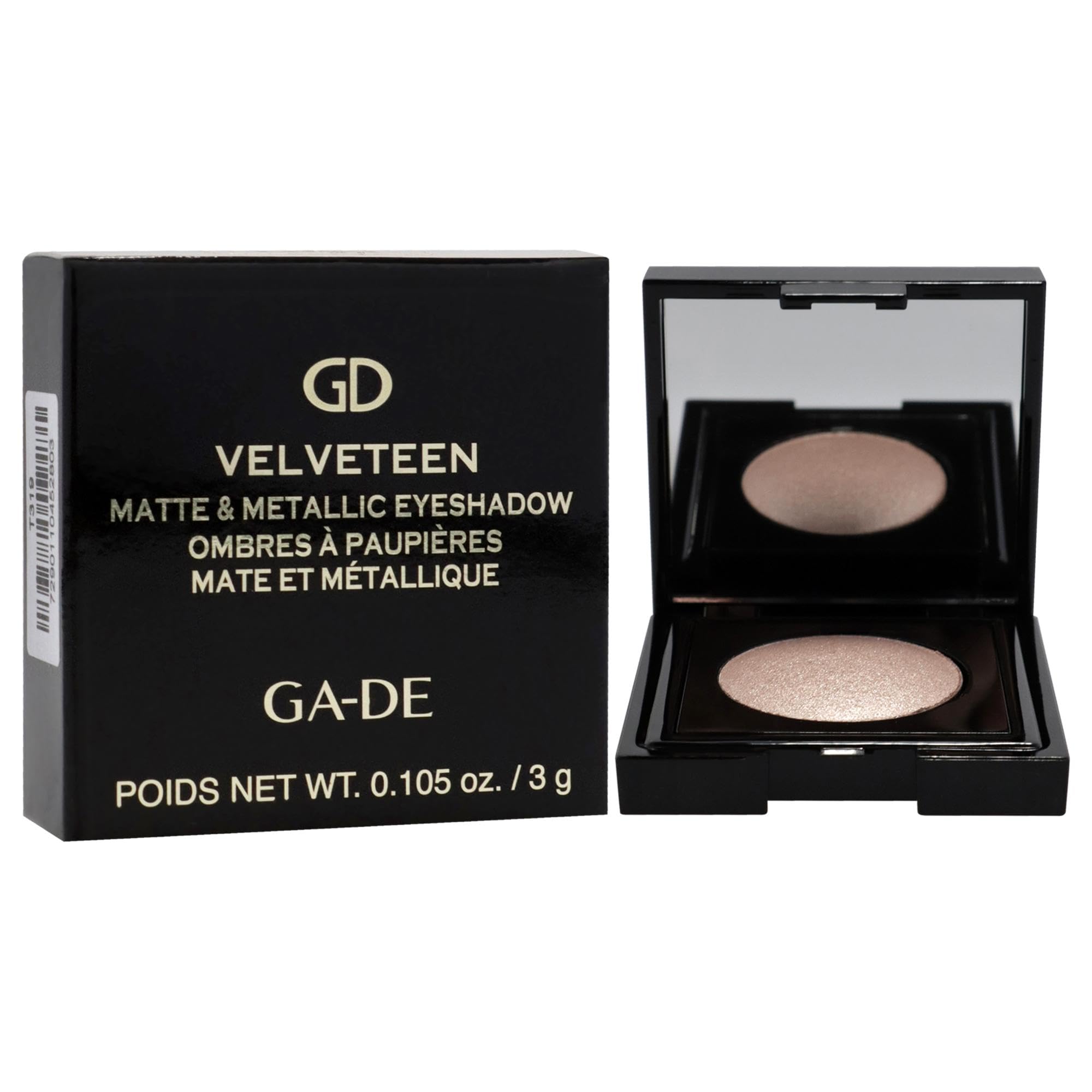 GA-DE Velveteen Metallic Eyeshadow Mono, 185 - Pearl Infused, Shimmer Eye Makeup - Silky-Soft, Densely Pigmented, Seamless Blend - 0.105 oz