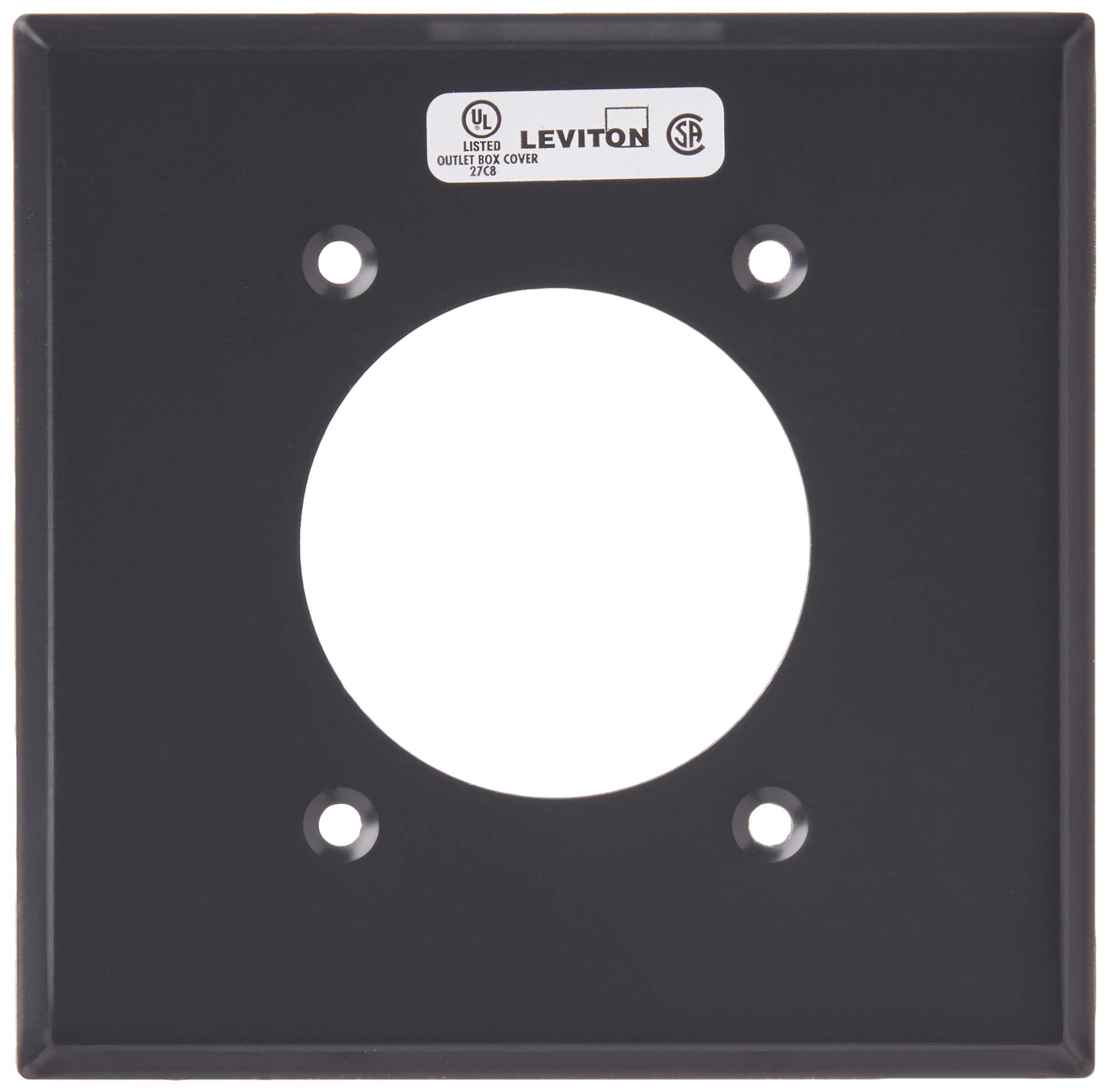 Leviton 2-Gang Flush Mount 2.15 Inch Dia. Device Receptacle, Standard, Aluminum, 4934