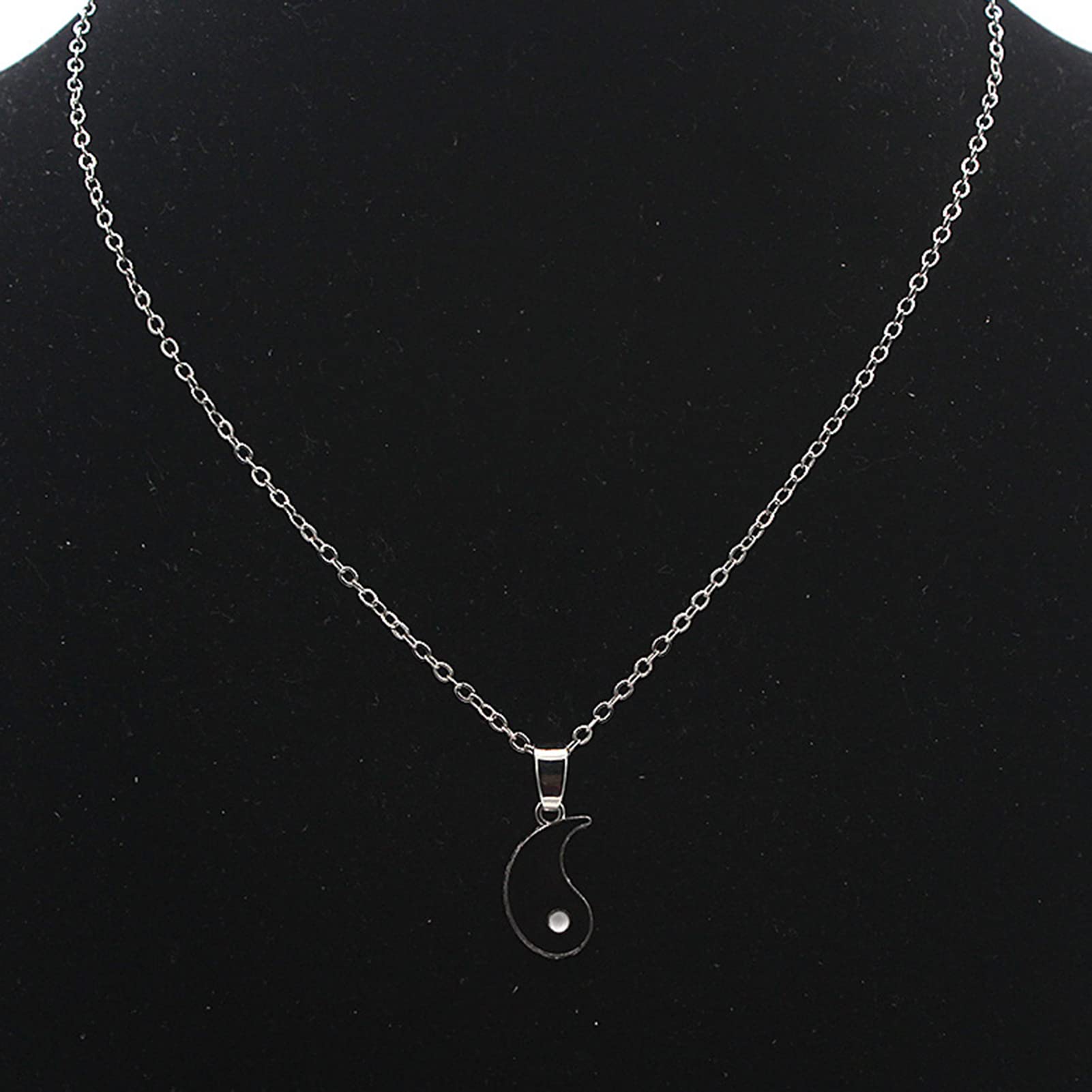 Best Friend Necklaces for 2 Matching Yin Yang Adjustable Chain Necklaces for Bff Friendship Relationship Boyfriend Girlfriend Men Women Lover Him Her Valentines Gift, Friendship Necklaces Silver