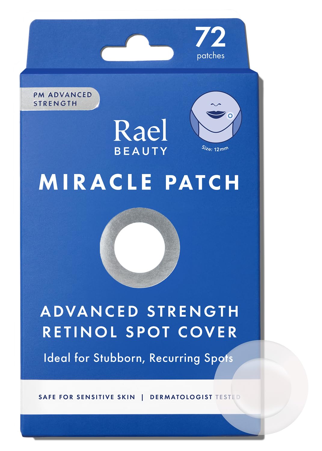 Rael Pimple Patches, Miracle Patch Retinol Spot Cover - Hydrocolloid Acne Patch for Face with Retinol, Blemishes, Zits Absorbing Patch, Breakouts Spot, PM Advanced Treatment, Facial Sticker (72 Count)