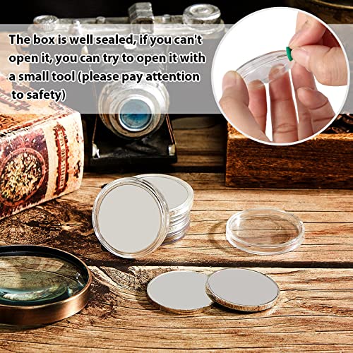 30 Pieces Silver Dollar Coin Holder 40.6mm Silver Bar Capsule Holders Coin Capsules for Collection Bar, Round