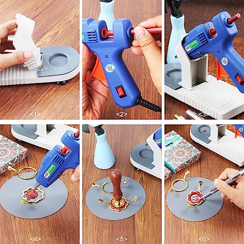 Wax Seal Kit with Gift Box, LONBEIIFY 40Pcs Sealing Wax Sticks with Glue Gun, Wax Seal Molds, Glue Gun Stand, Silicone Waxing Mat and Wax Pens for Wedding Invitations Envelopes Cards (Black)