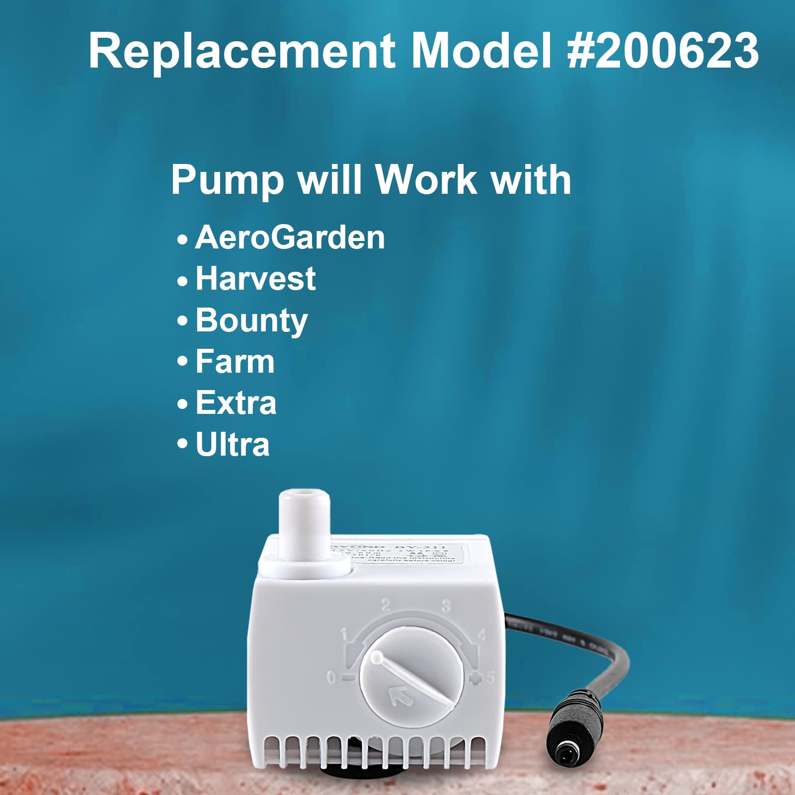 200623 Aero-Garden Pump with 10 Filters, Ultra Quiet Hydroponics Growing System Pump Fit for Harvest Elite, Bounty, Farm, Extra, Ultra