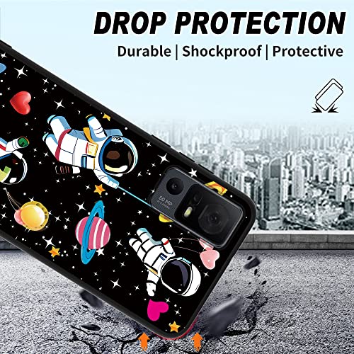 RYUITHDJP for TCL 40XE Case Cow Pint Theme with Screen Protector Detachable Stand Phone Case for TCL 40 XE Case Soft TPU Stylish Protective Cover