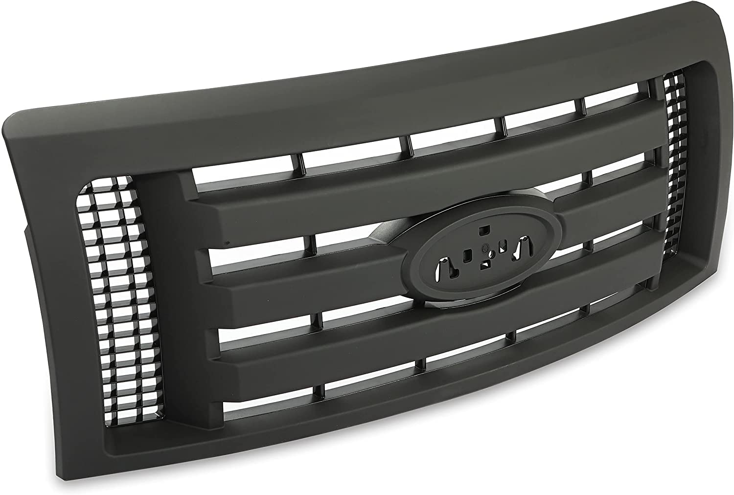 HECASA Front Grille Compatible with 2009-2014 Ford F150 XL Model Bumper Painted Black Shell and Insert Grille Assembly Guard Cover Replacement for 9L3Z8200A FO1200510